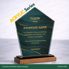 Load image into Gallery viewer, Custom trophy and plaque award made from acrylic, wood, glass by Tugon 6100 Bacolod