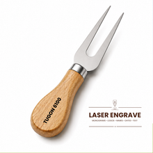 Load image into Gallery viewer, 4-Piece Cheese Knife & Steak Serving Set | Stainless Steel Wooden Handle Cheese Cutlery