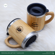 Load image into Gallery viewer, Bamboo Thermos Mug by Tugon 6100
Personalized Gifts Ideal for:
• Corporate Gifts
• Wedding Favors
• Gift for Her, Gift for Him
• Mother's Day or Father's Day Gift
• Christmas Gift