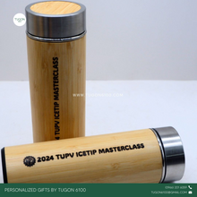 Load image into Gallery viewer, Bamboo Thermos Mug by Tugon 6100
Personalized Gifts Ideal for:
• Corporate Gifts
• Wedding Favors
• Gift for Her, Gift for Him
• Mother's Day or Father's Day Gift
• Christmas Gift