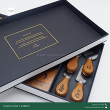 Load image into Gallery viewer, Charcuterie Board with 4 Cheese Knives Set