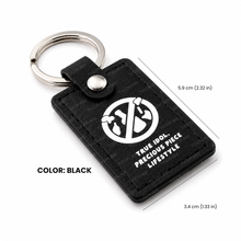 Load image into Gallery viewer, Personalized PU leather keychain in blue, brown, black, and maroon for gifts, souvenirs, and events