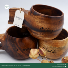 Load image into Gallery viewer, Wooden Coffee Mug
Personalized Gifts by Tugon 6100 Ideal for:
• Corporate Gifts
• Wedding Favors
• Gift for Her, Gift for Him
• Mother's Day or Father's Day Gift
• Christmas Gift