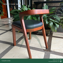 Load image into Gallery viewer, Custom wooden accent chair with upholstered seat and low-profile armrests by Tugon 6100; Wooden furniture; Furniture Shop