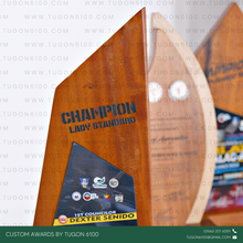 Load image into Gallery viewer, Awarding Excellence in schools, sports, corporate events, or competitions.
Recognition of Achievements in workplaces, non-profits, or community programs.
Commemorating Special Occasions such as anniversaries, retirements, or partnerships.
Corporate Branding: Enhance your brand image by gifting unique, eco-friendly wooden plaques. - Custom Awards Trophies and Plaques by Tugon 6100