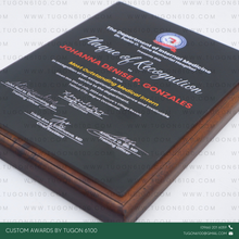 Load image into Gallery viewer, Awarding Excellence in schools, sports, corporate events, or competitions.
Recognition of Achievements in workplaces, non-profits, or community programs.
Commemorating Special Occasions such as anniversaries, retirements, or partnerships.
Corporate Branding: Enhance your brand image by gifting unique, eco-friendly wooden plaques. - Custom Awards Trophies and Plaques by Tugon 6100