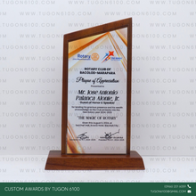 Load image into Gallery viewer, Wooden Custom Award - Product Code: "Thailand"