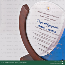 Load image into Gallery viewer, Awarding Excellence in schools, sports, corporate events, or competitions.
Recognition of Achievements in workplaces, non-profits, or community programs.
Commemorating Special Occasions such as anniversaries, retirements, or partnerships.
Corporate Branding: Enhance your brand image by gifting unique, eco-friendly wooden plaques. - Custom Awards Trophies and Plaques by Tugon 6100
