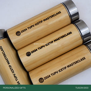 With FREE LASER ENGRAVING of your preferred name or logo.  PERFECT GIFT IDEAS FOR: Wedding souvenir, Christmas Gift, Corporate Gift, Anniversary Gift, Birthday Gift, Father's Day Gift, Mother's Day Gift, personal use. Bamboo Tumbler. Tugon 6100