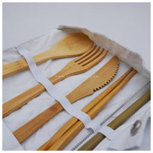 Load image into Gallery viewer, With FREE LASER ENGRAVING of your preferred name or logo.  PERFECT GIFT IDEAS FOR: Wedding souvenir, Christmas Gift, Corporate Gift, Anniversary Gift, Birthday Gift, Father's Day Gift, Mother's Day Gift, personal use. Bamboo Utensil Set with Pouch. Tugon 6100