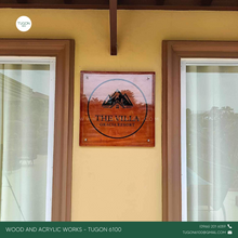 Load image into Gallery viewer, Square Wooden Signage with Acrylic Details