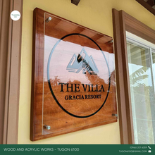 Load image into Gallery viewer, Square Wooden Signage with Acrylic Details