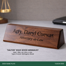 Load image into Gallery viewer, “Personalized wooden desk name plate for office desk”
“Custom desk name plate with engraved name and title”
“Office desk name sign made from premium wood”
“Modern desk name plate for professional workspace”