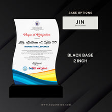 Load image into Gallery viewer, custom awards, custom trophies, custom plaques, trophy manufacturer, personalized awards, sports trophies, custom medals, corporate awards, academic awards, sports awards, employee awards, graduation plaques, award ceremonies, sales achievement award, custom trophy designs, high quality trophies, trophy shop in Bacolod City, custom awards in Negros Occidental, appreciation awards, engraved trophies