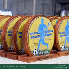 Load image into Gallery viewer, Custom wooden award plaques for events in Bacolod City – corporate, school, and government recognition