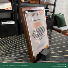 Load image into Gallery viewer, Custom wooden award plaque Mexico design by Tugon 6100 Bacolod Philippines for corporate events school recognition and awards