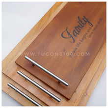 Load image into Gallery viewer, Tugon 6100, personalized wooden tray, housewarming gift, wedding gift, souvenirs, woodworks, wooden rectangular tray
