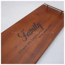 Load image into Gallery viewer, Tugon 6100, personalized wooden tray, housewarming gift, wedding gift, souvenirs, woodworks, wooden rectangular tray