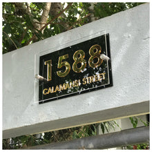 Load image into Gallery viewer, Low price, affordable, high quality, elegant house address plate by Tugon 6100. Perfect for house warming gift.