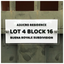 Load image into Gallery viewer, Low price, affordable, high quality, elegant house address plate by Tugon 6100. Perfect for house warming gift.
