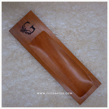 Load image into Gallery viewer, This handmade rectangular tray gives you a beautiful way to serve your snacks. A perfect idea for holiday gifts, wedding souvenirs. Made of: Mahogany Wood Dimension: 5 in wide, 16.5 in long, 1 in thick With FREE custom design of your choice. For your preferred design, please contact us on our facebook page, Tugon 6100. LEAD TIME: 5-10 BUSINESS DAYS. We accept bulk orders.