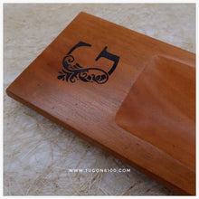 Load image into Gallery viewer, This handmade rectangular tray gives you a beautiful way to serve your snacks. A perfect idea for holiday gifts, wedding souvenirs. Made of: Mahogany Wood Dimension: 5 in wide, 16.5 in long, 1 in thick With FREE custom design of your choice. For your preferred design, please contact us on our facebook page, Tugon 6100. LEAD TIME: 5-10 BUSINESS DAYS. We accept bulk orders.