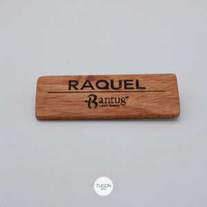 Crafted from mahogany wood, this nameplate offers a classic and rustic look.  Size: 1in x 4in  With discount for bulk orders.