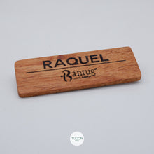 Load image into Gallery viewer, Crafted from mahogany wood, this nameplate offers a classic and rustic look.  Size: 1in x 4in  With discount for bulk orders.
