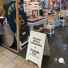 Load image into Gallery viewer, FOLDING STANDEE SIGNAGE is a premium business sign solution for businesses and organizations. Constructed from high-quality wood and acrylic, the sign is designed to be lightweight and movable. Perfect for must-have sign applications, FOLDING STANDEE SIGNAGE offers superior durability and straightforward setup.