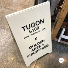 Load image into Gallery viewer, FOLDING STANDEE SIGNAGE is a premium business sign solution for businesses and organizations. Constructed from high-quality wood and acrylic, the sign is designed to be lightweight and movable. Perfect for must-have sign applications, FOLDING STANDEE SIGNAGE offers superior durability and straightforward setup.