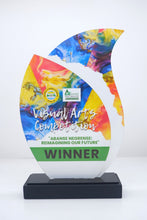 Load image into Gallery viewer, This acrylic and wood trophy and plaque make a stunning addition to any event or awards ceremony. With a smooth acrylic surface and sturdy wood base, it will add an air of classic elegance to any event or awards ceremony. - Tugon 6100