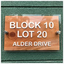 Load image into Gallery viewer, STANDARD | with Acrylic Cover - Wooden House Number Plate