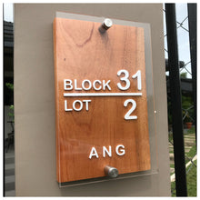 Load image into Gallery viewer, STANDARD | with Acrylic Cover - Wooden House Number Plate