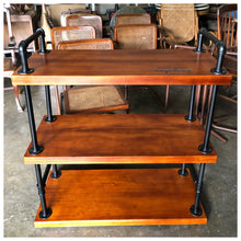 Load image into Gallery viewer, Tugon 6100. Industrial Wooden Shelves with personalized name. Made of Mahogany Wood. Elegant and classy.
