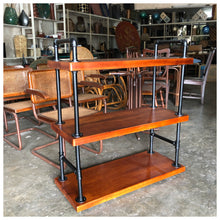 Load image into Gallery viewer, Tugon 6100. Industrial Wooden Shelves with personalized name. Made of Mahogany Wood. Elegant and classy.