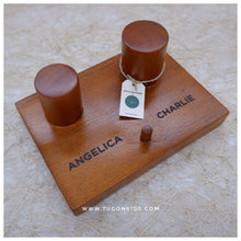 Load image into Gallery viewer, Surprise your loved one with this exquisite Wooden Watch and Ring Holder. Handcrafted with the finest materials, this elegant piece is perfect for corporate, wedding, and everyday gifting. With its classic yet timeless design, it adds a touch of sophistication to any ensemble. Make a statement of true elegance with this lavish gift.