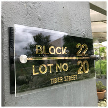 Load image into Gallery viewer, Low price, affordable, high quality, elegant house address plate by Tugon 6100. Perfect for house warming gift.