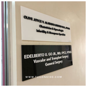 Acrylic signage for a room or office is highly durable, cost-efficient, and perfect for any business or institution, making a lasting impression. - Tugon 6100
