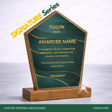 Load image into Gallery viewer, Custom trophy and plaque award made from acrylic, wood, glass by Tugon 6100 Bacolod
