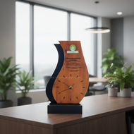 Plaque with Mini Round Clock - 