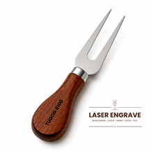 Load image into Gallery viewer, 4-Piece Cheese Knife &amp; Steak Serving Set | Stainless Steel Wooden Handle Cheese Cutlery
