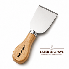 Load image into Gallery viewer, 4-Piece Cheese Knife &amp; Steak Serving Set | Stainless Steel Wooden Handle Cheese Cutlery
