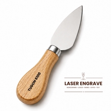 Load image into Gallery viewer, 4-Piece Cheese Knife &amp; Steak Serving Set | Stainless Steel Wooden Handle Cheese Cutlery
