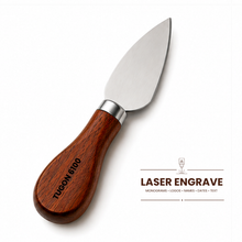 Load image into Gallery viewer, 4-Piece Cheese Knife &amp; Steak Serving Set | Stainless Steel Wooden Handle Cheese Cutlery
