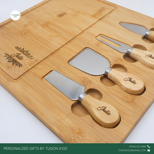 Cheeseboard with Cutlery
Product Code: "Camila"

Introducing our personalized bamboo cheese board with cutlery set – the perfect gift idea for any occasion. Crafted from high-quality bamboo, this cheese board exudes elegance and durability. Complete with a set of sleek cutlery, it's ready to elevate any cheese-tasting experience.

Material: Bamboo

With FREE LASER ENGRAVING of your preferred name or logo.


PERFECT GIFT IDEAS FOR: Wedding souvenir, Christmas Gift, Corporate Gift, Anniversary Gift, Birthday 