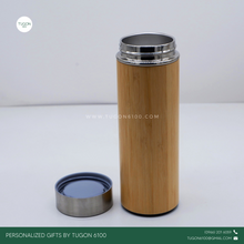 Load image into Gallery viewer, Bamboo Thermos Mug by Tugon 6100

Personalized Gifts Ideal for:
• Corporate Gifts
• Wedding Favors
• Gift for Her, Gift for Him
• Mother&#39;s Day or Father&#39;s Day Gift
• Christmas Gift
