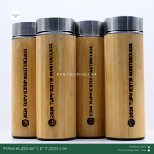 Load image into Gallery viewer, Bamboo Thermos Mug by Tugon 6100

Personalized Gifts Ideal for:
• Corporate Gifts
• Wedding Favors
• Gift for Her, Gift for Him
• Mother&#39;s Day or Father&#39;s Day Gift
• Christmas Gift
