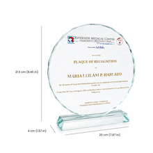 Load image into Gallery viewer, Glass plaque award for corporate recognition, employee appreciation, and service awards in Bacolod City
