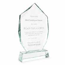 Load image into Gallery viewer, Glass plaque award for corporate recognition, employee appreciation, and service awards in Bacolod City
