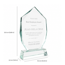 Load image into Gallery viewer, Glass plaque award for corporate recognition, employee appreciation, and service awards in Bacolod City
